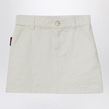 White denim GG jacquard skirt