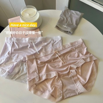 夏季新品舒適透氣薄冰絲女士內褲抑菌襠甜美日系少女三角內褲女