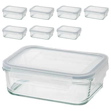 comet Kitchen 玻璃密封保鮮盒 耐熱400度  450ml  8個