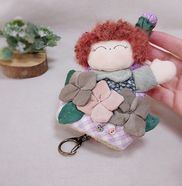 紫陽花小娃鑰匙包