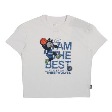 NBA 兒童/青少年 寬版 印花 短袖上衣 灰狼隊