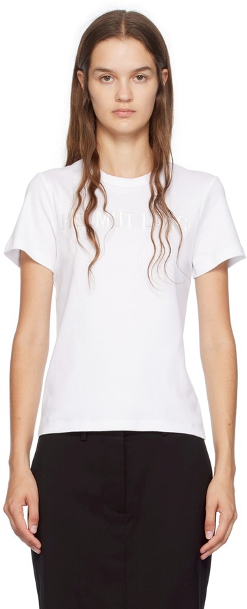 Helmut Lang 白色 Slim Logo T 恤