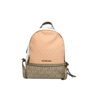 michael kors粉色拼接人造皮印花後揹包