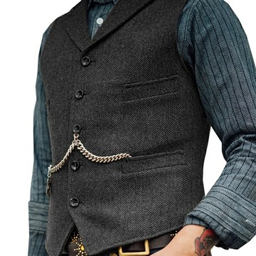 【巴黎精品】現貨+預購 西裝背心西服馬甲-人字紋韓版帥氣修身男外套13色a1ad1