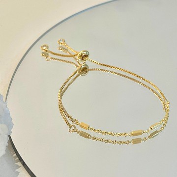 │日常│簡約方塊 • 14kgf • 手鍊 • 可調式手鍊 • 注金