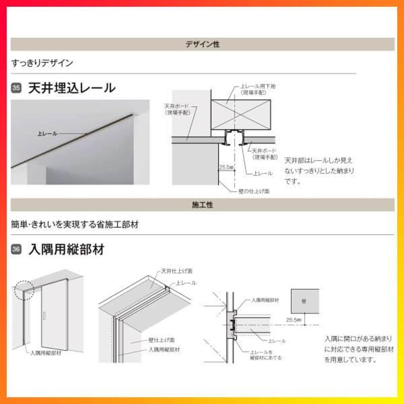 室内引戸 片引き戸 標準タイプ 天井埋込方式 ラシッサS アルミタイプ