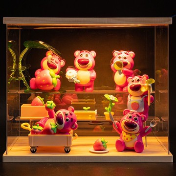 草莓熊明盒手辦網紅豪華套裝可愛屁屁熊公仔爆款桌面擺件節日禮物下標時注意看選項喔。不明白可咨詢客服