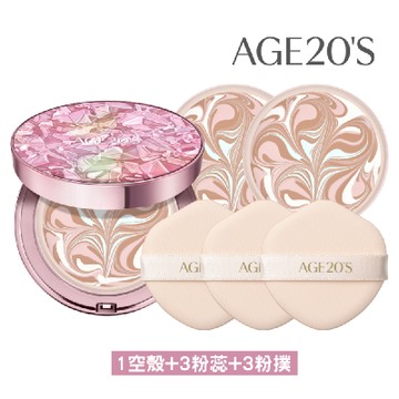 1盒3粉蕊【水光精華防曬粉餅】韓國AGE20法式水光白皙透亮爆水粉餅限定組SPF50+