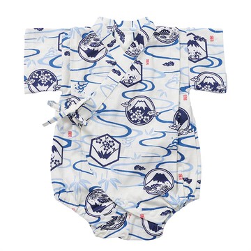 akachan honpo - 甚平包屁衣-富士山-米白色