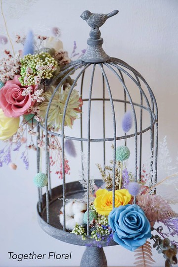 大型鳥籠永生桌花