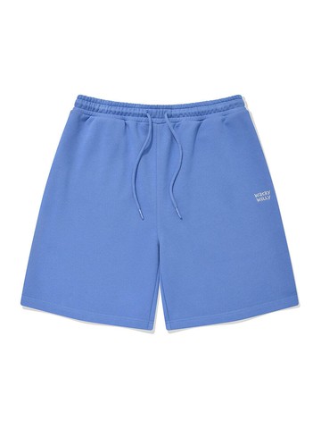 Signature Typography Logo Brushed Fleece Sweat Shorts [Blue]