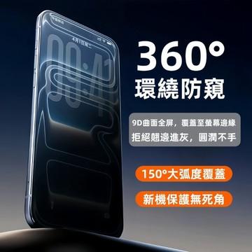 360°環繞防窺 增透鋼化膜 17E 適用於 蘋果 iPhone17 16 15 14 13 12 ProMax 防摔膜