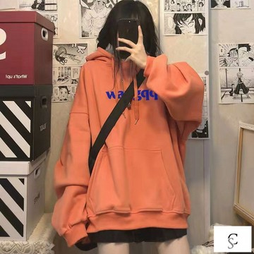 【XL-8XL大尺碼】👩帽T 連帽上衣 衛衣 秋冬上衣 加絨奶係校園風連帽字母衛衣男女學生秋冬新款寬鬆bf韓版中長款外