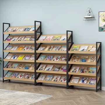 免運 落地式雜志展示架 辦公木質報刊架雜志架黨建資料收納架圖書展示架期刊架書報架落地