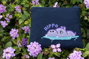 零錢包【河馬】DND 立體刺繡 /萬用包