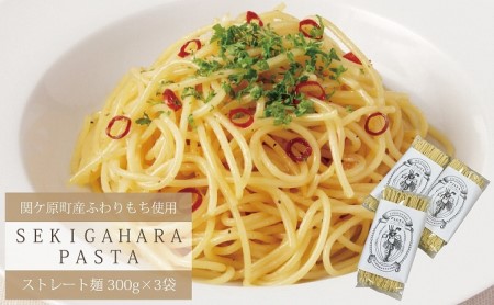 関ケ原町産ふわりもち使用 関ケ原パスタ（ストレート麺）計900g（300g×3袋 約9人前）