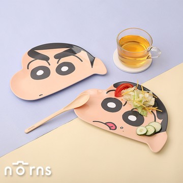 蠟筆小新美耐皿臉型餐盤- Norns Original Design正版授權 大臉造型 餐具 點心盤 水果盤 盤子餐具