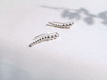 925純銀 微笑 圓珠 輕耳飾 耳環 或 耳夾