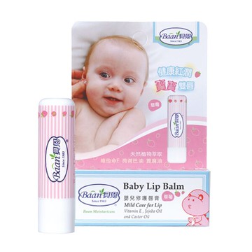 Baan 貝恩 嬰兒修護唇膏-草莓 (22g/條)【杏一】
