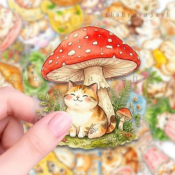 🚚【臺灣出貨】100張萌寵貓咪透明貼紙PET材質可愛治癒小貓創意貼畫裝飾手帳素材