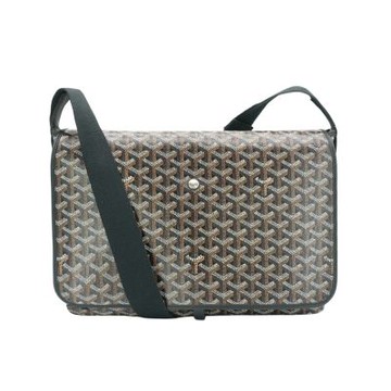 Goyard Cafetien MM 帆布穿釦斜背郵差包(黑)
