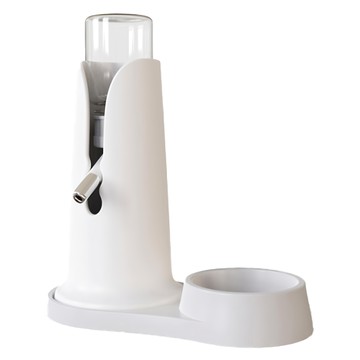 Lanboer 高度可調節倉鼠半自動飲水餵食器餐具組  1個  白色 - 寵物飲水餵食好幫手