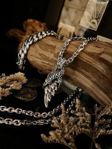 【印地安系列】猛鷹之印/單墜/銀/銀銅合金