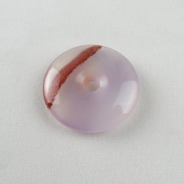 天然冰飄瑪瑙平安扣項鍊 #2034 30mm