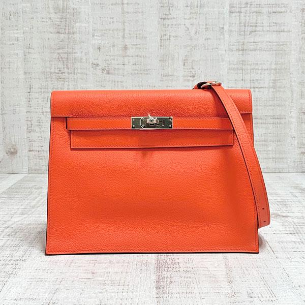 エルメス HERMES KELLY DANCE ケリーダンス レザー ショルダーバッグ オレンジ系 [レディース] H079008CK OR 刻印D  | LINEブランドカタログ