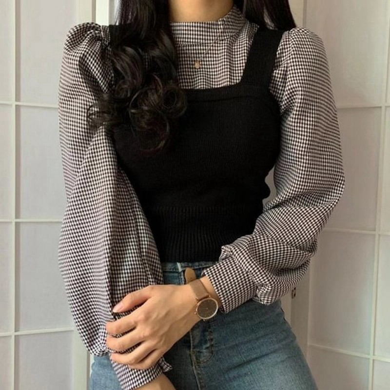 秋新作 ブラウス シャツ ニット ベスト 韓国 秋 冬 オフィス シャツブラウス 長袖 カジュアル 韓国ファッション トップス 通販 Lineポイント最大get Lineショッピング