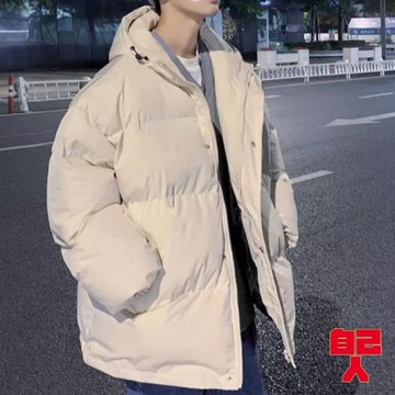 【自己人】長袖外套 羽絨服外套 加厚保暖棉衣外套 百搭休閒夾克 情侣外套 日系原宿風 男裝 BCP9935