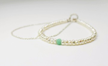 【純銀系列】百搭款  天河石-亞馬遜石 珍珠細鍊手鍊