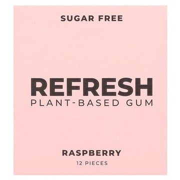 Refresh Gum, 植物基膠，樹莓，12 片
