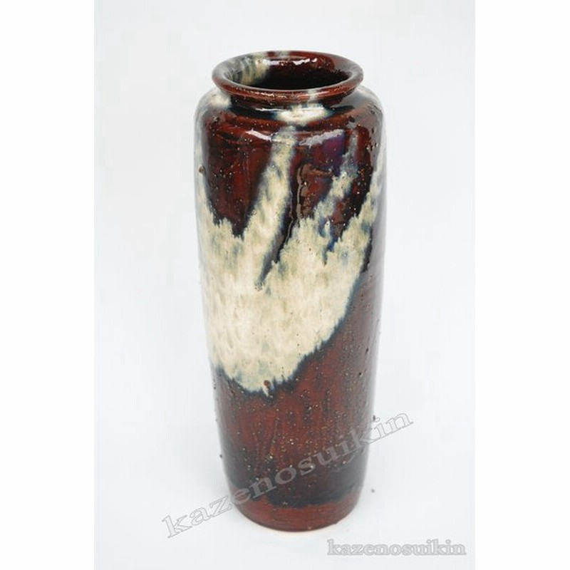 あめ釉白流し投入花入 8号 信楽焼 花瓶 花入れ 花器 壺 壷 水盤 一輪挿し フラワーベース ｈ 通販 Lineポイント最大get Lineショッピング