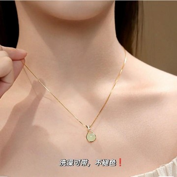 福運 同款 不掉色 福袋 項鍊 女 輕奢 小衆 設計感 鎖骨鏈 送女友 生日禮物