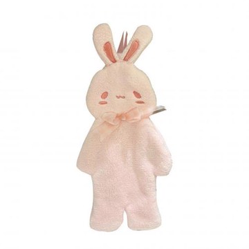 UG73可愛萌兔擦手巾加厚吸水珊瑚絨洗手巾掛式兒童手帕廚房擦手毛