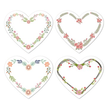 Yeondoo Aengdoo 花冠便條Mega愛心貼紙 4款 x 30張套組  1套  混和顏色