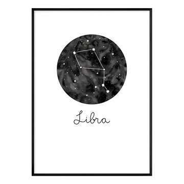 天秤座 Libra掛畫  40 x 30cm  黑色