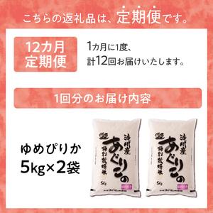 ふるさと納税 特別栽培ゆめぴりか 5kg×2袋 12ヶ月連続 北海道滝川市