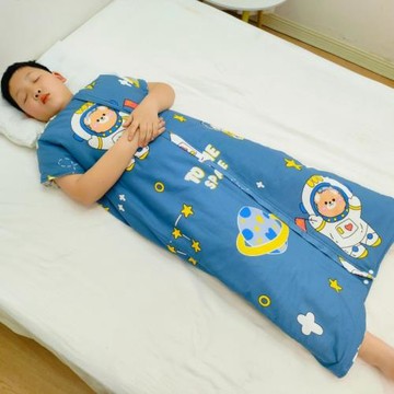 中大兒童露腳夾棉背心式純棉睡袋寶寶學生春夏秋冬無袖護肚防踢被