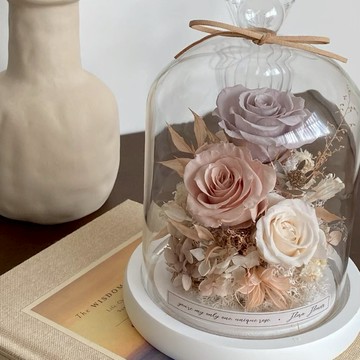 【Flora Flower】永生花夜燈-日式奶油侘寂