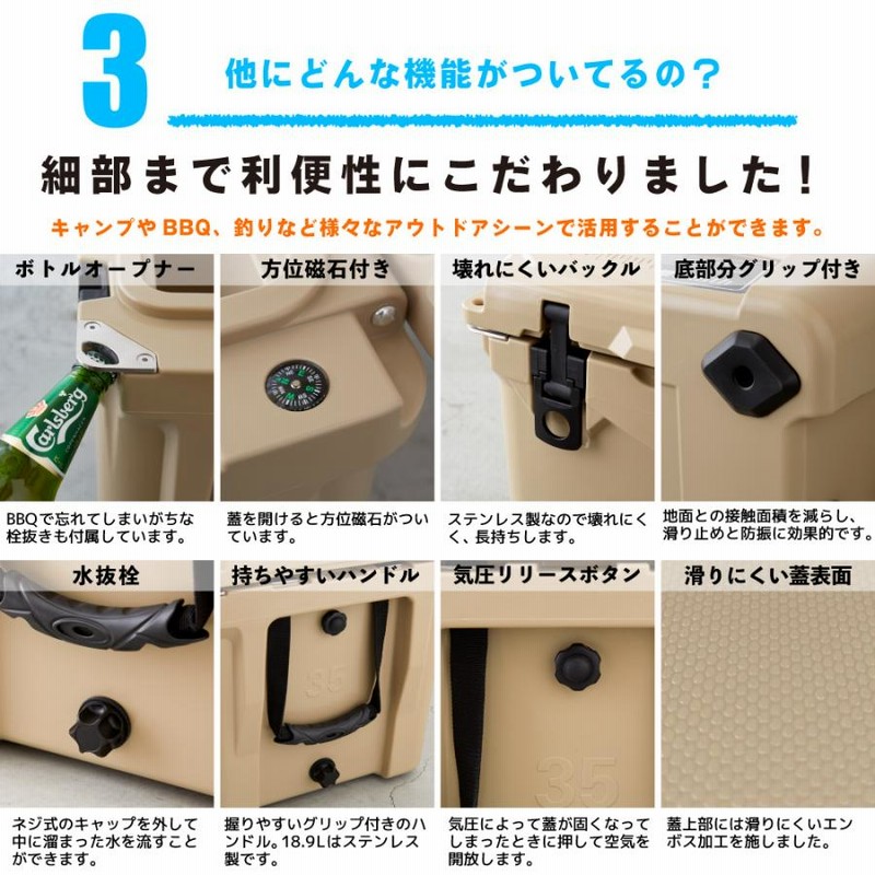 クーラーボックス 小型 釣り ハードクーラーボックス 18.9L/20QT