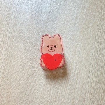 微笑愛心壓克力磁鐵夾