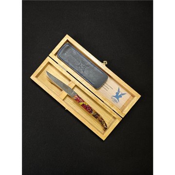 法國進口拉吉奧樂折疊水果刀削皮刀 Laguiole大馬士革刀 雙面伯爵