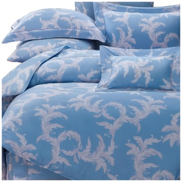 Grace Life 60支100%天絲  (床包 150 x 186 被套 180 x ...  瓦勒莉 藍色  被子 + 床墊套 + 枕套組  雙人(床包 150 x 186 被套 180 x 210cm 枕套 45 x 75cm)