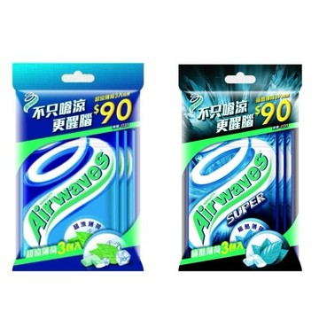 『滿額贈好禮』Airwaves超涼薄荷 / 極酷薄荷 口香糖超值包(3入/袋) （賣場滿$150出貨）