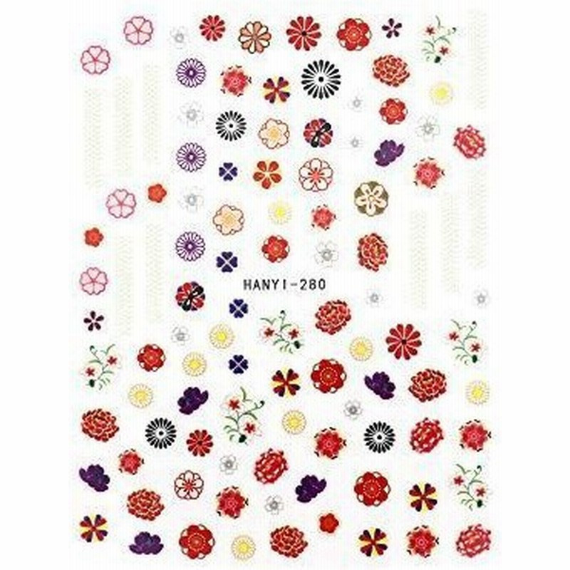 ネイルシール 古典和花シール Hanyi 280 古典和花シール レッドフラワーネイル 花柄 和柄ネイル 和装ネイル フラワーシール 浴衣 通販 Lineポイント最大0 5 Get Lineショッピング