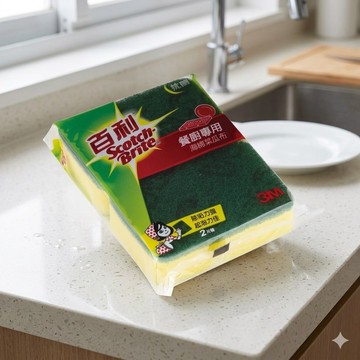 艾比百貨》3M海綿菜瓜布 百利餐廚專用海綿菜瓜布 2片裝 百利海綿菜瓜布 海綿菜瓜布 百利菜瓜布 3M菜瓜布 海綿 刷子
