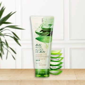 【THE FACE SHOP】濟州蘆薈清新潔面凝膠150ml｜臉部保養 臉部清潔 低刺激 溫和 舒緩 DS027531