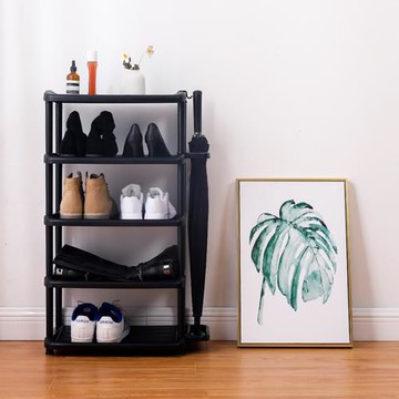 利快鞋架家用簡易門口收納架玄關樓道五層鞋柜帶雨傘置物架多功能